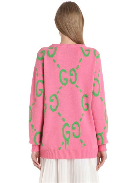 pink gucci sweater women& 39|Gucci pink sweater cardigan.